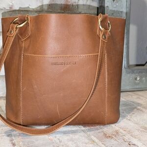 Portland Leather Chestnut Brown Leather Shoulder Tote